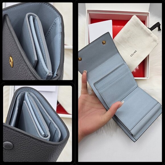 Céline Grey Calfskin Small Folded Wallet - Picture 15 of 17